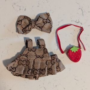 Labubu GG Outfit With Strawberry Purse